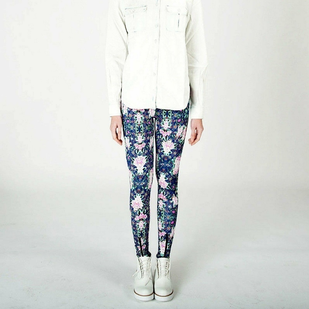 #7/35❤️ New Some days Lovin Print Skinny Ankle Pants XS